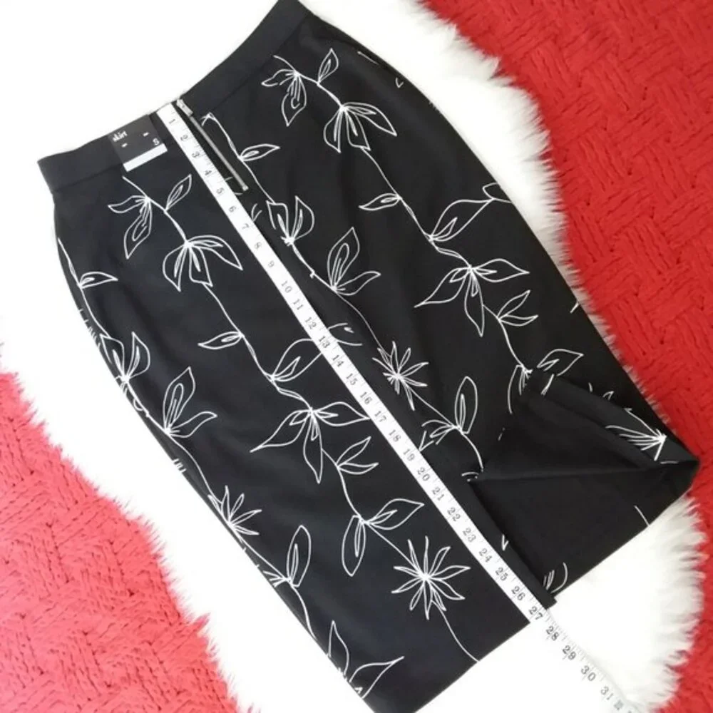 Alfani Floral Midi Skirt Black S